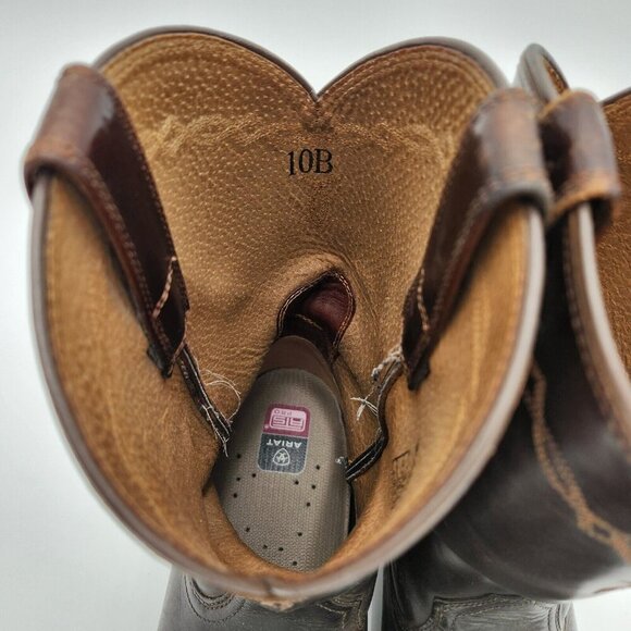 Ariat Men's Heritage Roper Boots Distressed Brown 10002284 Size 10B Cowboy Rodeo - Picture 9 of 11